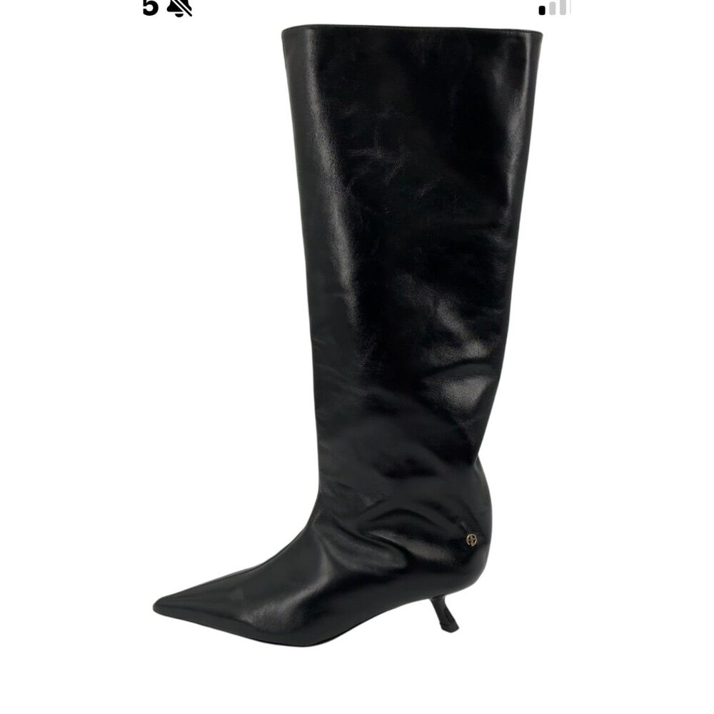 ANINE BING Hilda Wide Shaft Boots Black Size 7